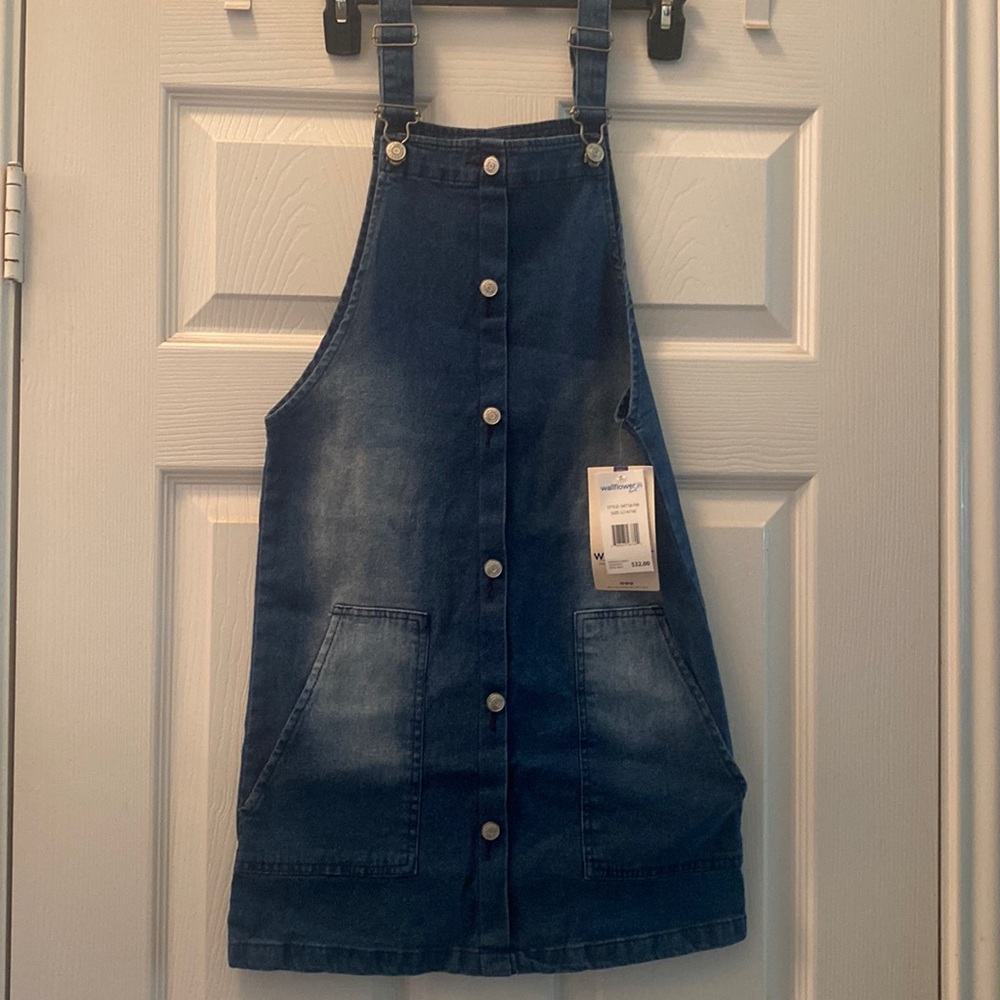 Girls denim overall dress